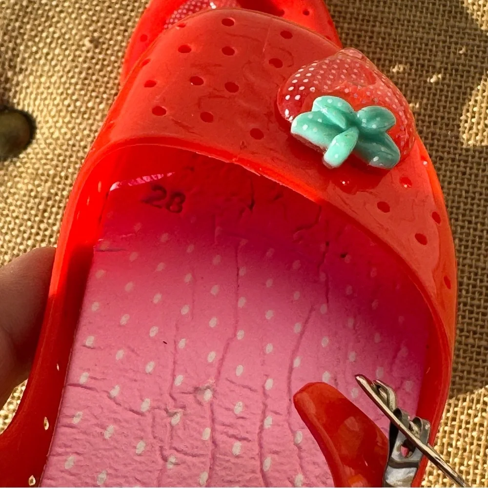 Red  Shoes with Strawberry Design size EUR 28 Kids